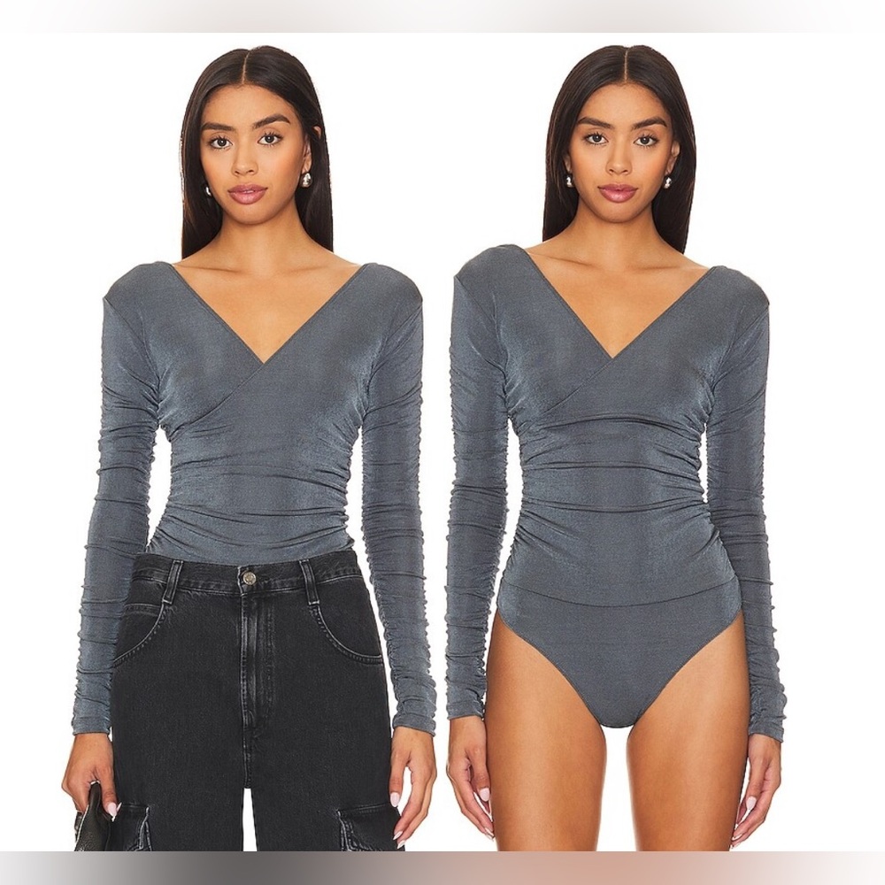 NWT Free People Intimately FP Reya Bodysuit In Storm Water (Navy)